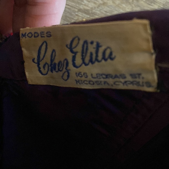 Vintage 1960s Modes Chez Elita Brocade Blue and Metallic Dress - Picture 6 of 10